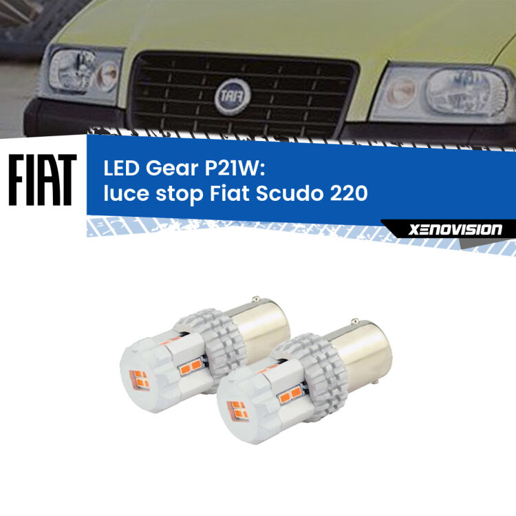 <p>Coppia <strong>LED P21W Rossi per </strong><strong>luce Stop</strong> <strong>Fiat</strong> <strong>Scudo </strong>(220) 1996 - 2006: ultracompatti, illuminazione a 360 gradi e Canbus. Qualità Massima.</p>
<div> </div>