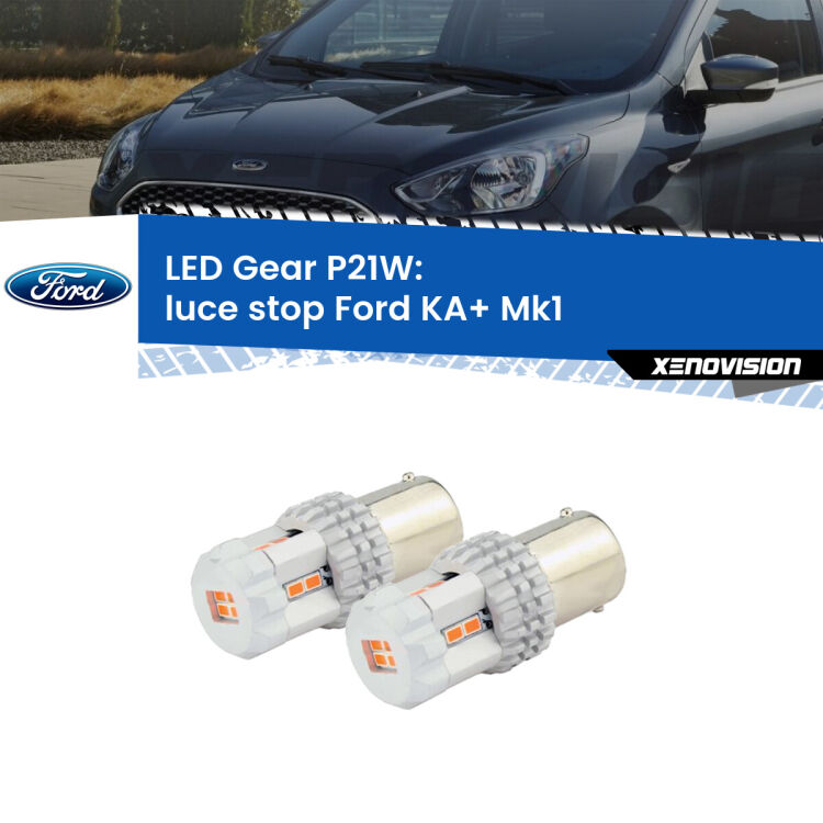 <p>Coppia <strong>LED P21W Rossi per </strong><strong>luce Stop</strong> <strong>Ford</strong> <strong>KA+ </strong>(Mk1) 1996 - 2008: ultracompatti, illuminazione a 360 gradi e Canbus. Qualità Massima.</p>
<div> </div>