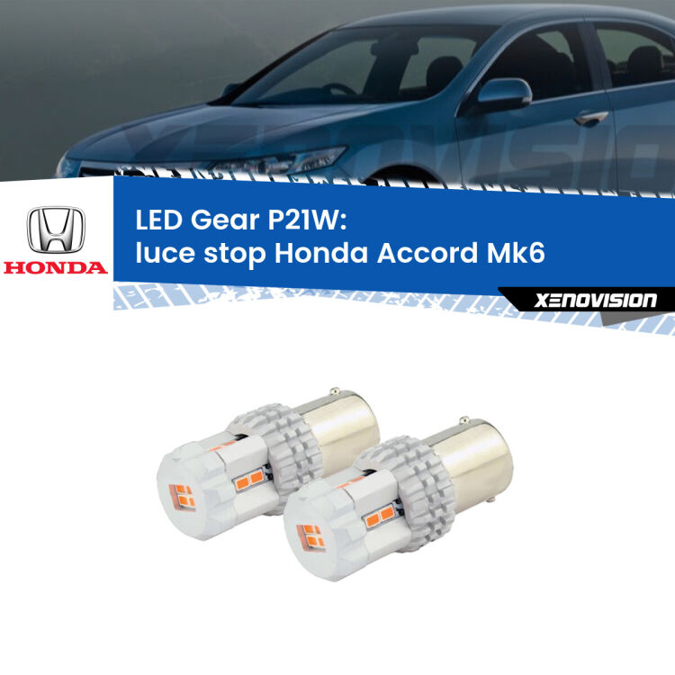 <p>Coppia <strong>LED P21W Rossi per </strong><strong>luce Stop</strong> <strong>Honda</strong> <strong>Accord </strong>(Mk6) 1997 - 2002: ultracompatti, illuminazione a 360 gradi e Canbus. Qualità Massima.</p>
<div> </div>