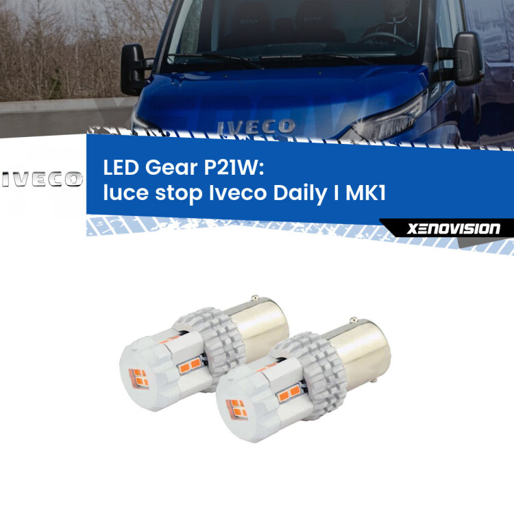 <p>Coppia <strong>LED P21W Rossi per </strong><strong>luce Stop</strong> <strong>Iveco</strong> <strong>Daily I </strong>(MK1) 1978 - 1999: ultracompatti, illuminazione a 360 gradi e Canbus. Qualità Massima.</p>
<div> </div>