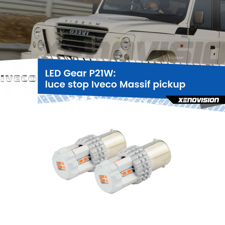 <p>Coppia <strong>LED P21W Rossi per </strong><strong>luce Stop</strong> <strong>Iveco</strong> <strong>Massif pickup </strong> 2008 - 2011: ultracompatti, illuminazione a 360 gradi e Canbus. Qualità Massima.</p>
<div> </div>