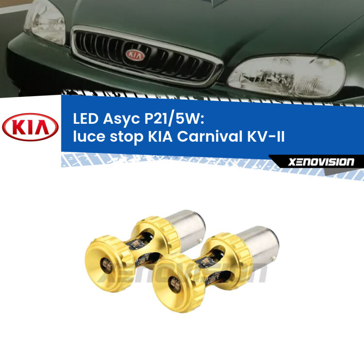 <strong>luce stop LED per KIA Carnival</strong> KV-II 1998 - 2004. Lampadina <strong>P21/5W</strong> rossa Canbus modello Asyc Xenovision.