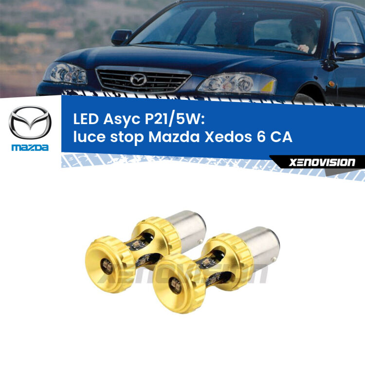 <strong>luce stop LED per Mazda Xedos 6</strong> CA 1992 - 1999. Lampadina <strong>P21/5W</strong> rossa Canbus modello Asyc Xenovision.