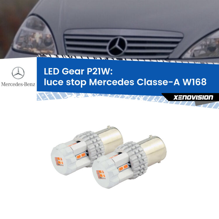 <p>Coppia <strong>LED P21W Rossi per </strong><strong>luce Stop</strong> <strong>Mercedes</strong> <strong>Classe-A </strong>(W168) 1997 - 2004: ultracompatti, illuminazione a 360 gradi e Canbus. Qualità Massima.</p>
<div> </div>