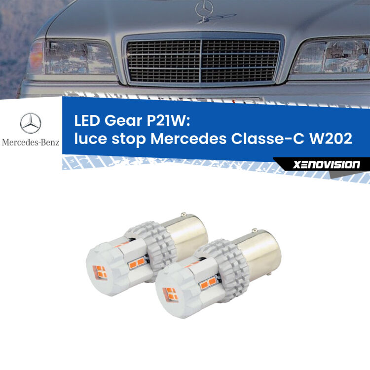 <p>Coppia <strong>LED P21W Rossi per </strong><strong>luce Stop</strong> <strong>Mercedes</strong> <strong>Classe-C </strong>(W202) 1993 - 2000: ultracompatti, illuminazione a 360 gradi e Canbus. Qualità Massima.</p>
<div> </div>