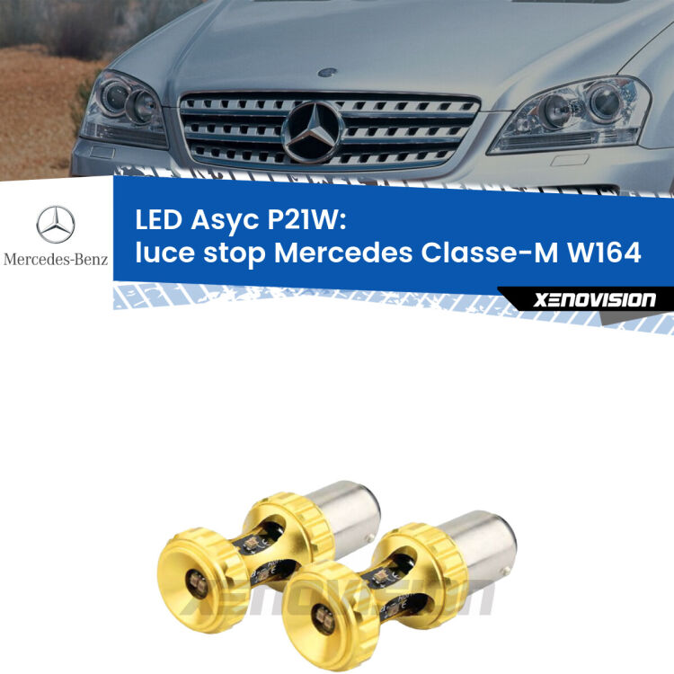 <strong>Luce Stop LED per Mercedes Classe-M</strong> W164 2005 - 2011. Coppia lampade <strong>P21W</strong> super canbus Rosse modello Gear2.