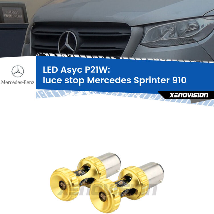 <strong>Luce Stop LED per Mercedes Sprinter</strong> 910 2018 in poi. Coppia lampade <strong>P21W</strong> super canbus Rosse modello Gear2.