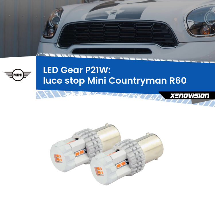 <p>Coppia <strong>LED P21W Rossi per </strong><strong>luce Stop</strong> <strong>Mini</strong> <strong>Countryman </strong>(R60) 2010 - 2016: ultracompatti, illuminazione a 360 gradi e Canbus. Qualità Massima.</p>
<div> </div>