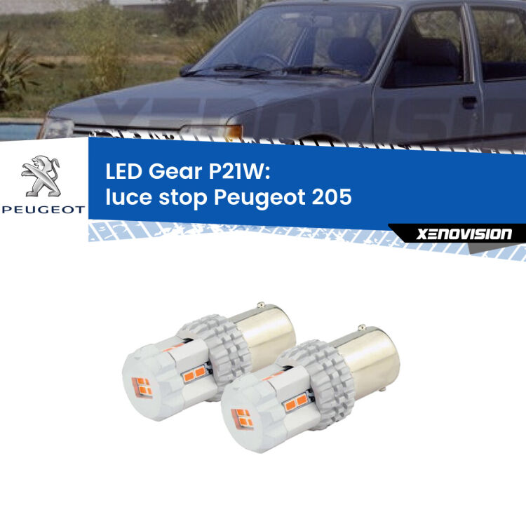 <p>Coppia <strong>LED P21W Rossi per </strong><strong>luce Stop</strong> <strong>Peugeot</strong> <strong>205 </strong> 1991 - 1999: ultracompatti, illuminazione a 360 gradi e Canbus. Qualità Massima.</p>
<div> </div>