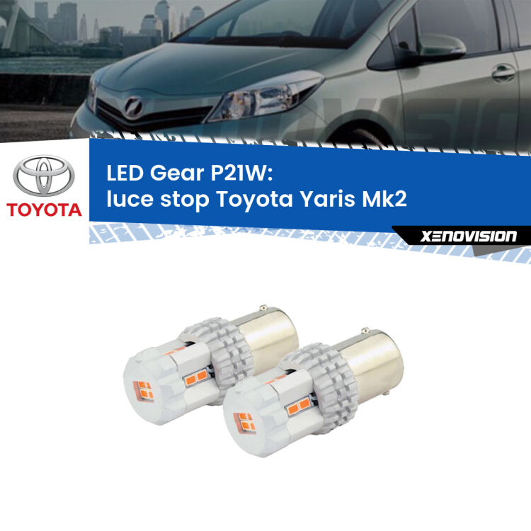 <p>Coppia <strong>LED P21W Rossi per </strong><strong>luce Stop</strong> <strong>Toyota</strong> <strong>Yaris </strong>(Mk2) 2005 - 2008: ultracompatti, illuminazione a 360 gradi e Canbus. Qualità Massima.</p>
<div> </div>