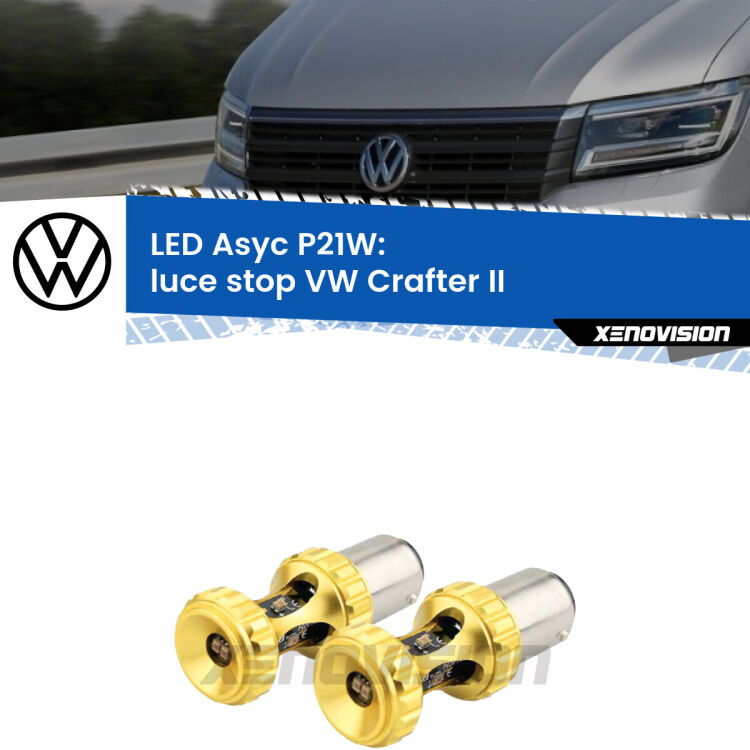 <strong>Luce Stop LED per VW Crafter</strong> II 2016 in poi. Coppia lampade <strong>P21W</strong> super canbus Rosse modello Gear2.