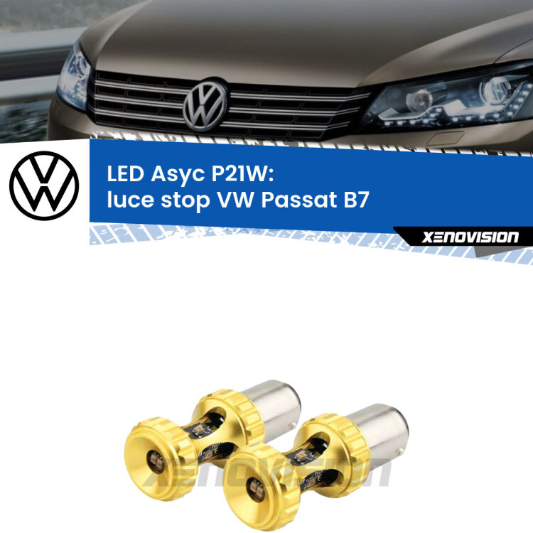 <strong>Luce Stop LED per VW Passat</strong> B7 2010 - 2014. Coppia lampade <strong>P21W</strong> super canbus Rosse modello Gear2.