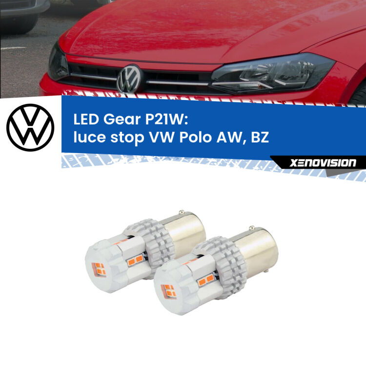 <p>Coppia <strong>LED P21W Rossi per </strong><strong>luce Stop</strong> <strong>VW</strong> <strong>Polo </strong>(AW, BZ) 2017 in poi: ultracompatti, illuminazione a 360 gradi e Canbus. Qualità Massima.</p>
<div> </div>