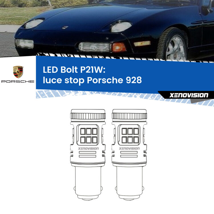 <strong>Luce Stop LED per Porsche 928</strong>  1977 - 1995. Coppia lampade <strong>P21W</strong> modello Bolt canbus.