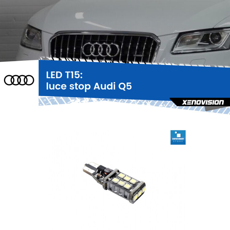 <strong>luce stop LED per Audi Q5</strong>  nel paraurti. Lampadina <strong>T15</strong> Canbus Xenovision.