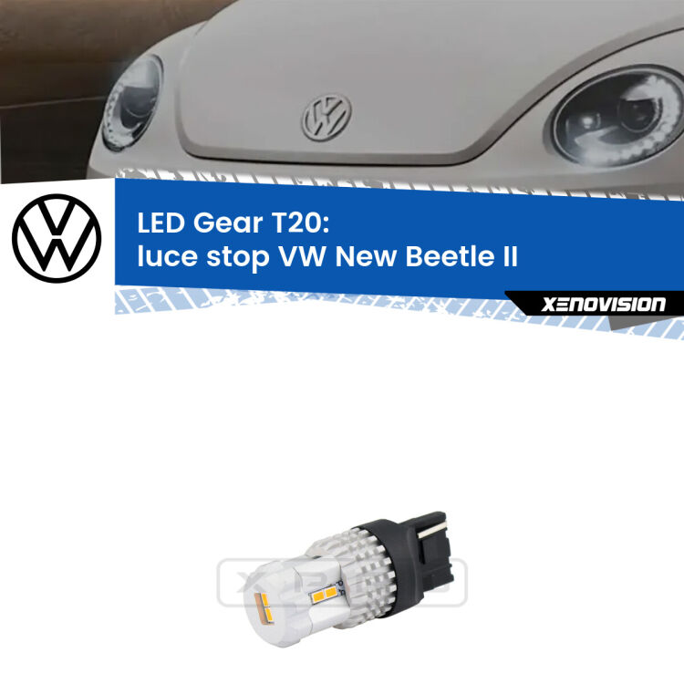 <strong>Luce Stop LED per VW New Beetle</strong> II 2011 - 2019. Lampada <strong>T20</strong> rossa modello Gear.