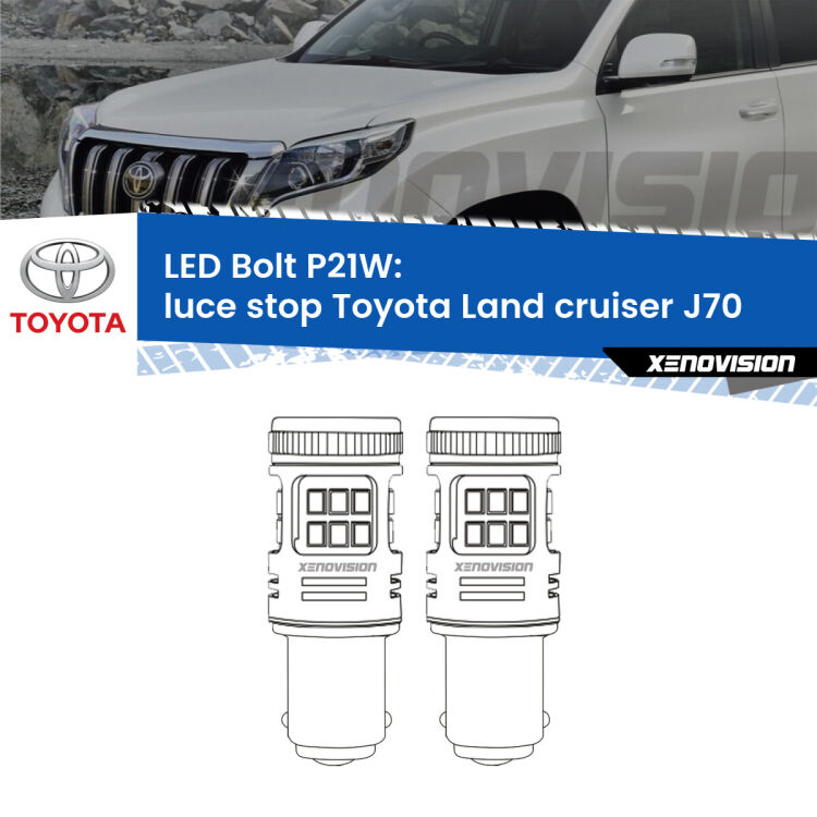 <strong>Luce Stop LED per Toyota Land cruiser</strong> J70 1984 - 1996. Coppia lampade <strong>P21W</strong> modello Bolt canbus.