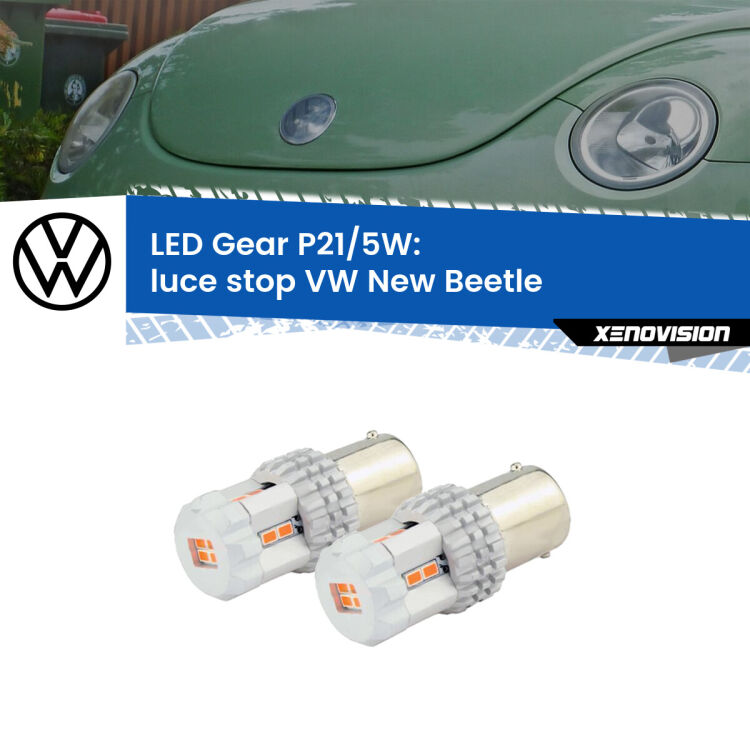 <strong>Luce Stop LED per VW New Beetle</strong>  1998 - 2010. Due lampade <strong>P21/5W</strong> rosse non canbus modello Gear.