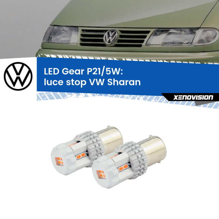 <strong>Luce Stop LED per VW Sharan</strong>  1995 - 2010. Due lampade <strong>P21/5W</strong> rosse non canbus modello Gear.