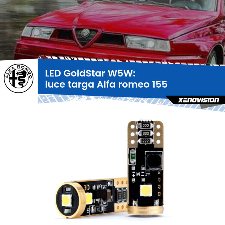 <strong>Luce Targa LED Alfa romeo 155</strong>  1992 - 1997: ottima luminosità a 360 gradi. Si inseriscono ovunque. Canbus, Top Quality.