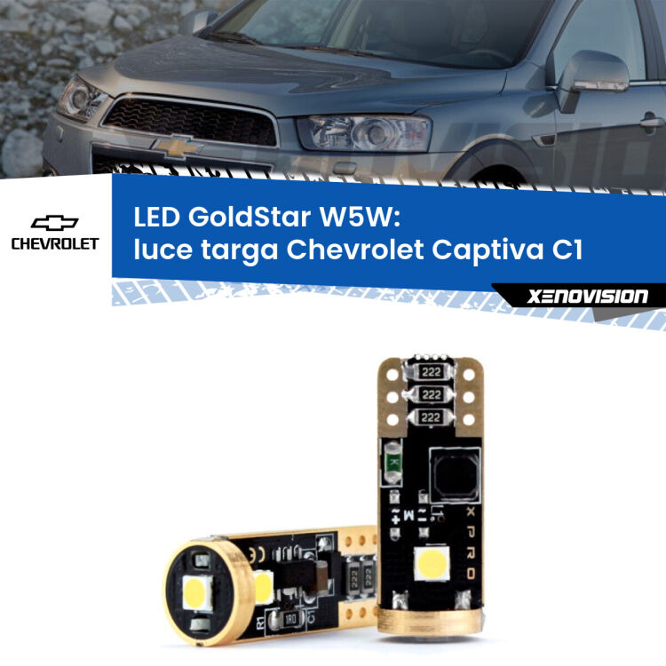 <strong>Luce Targa LED Chevrolet Captiva</strong> C1 2006 - 2018: ottima luminosità a 360 gradi. Si inseriscono ovunque. Canbus, Top Quality.