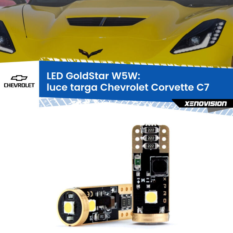 <strong>Luce Targa LED Chevrolet Corvette</strong> C7 2013 - 2019: ottima luminosità a 360 gradi. Si inseriscono ovunque. Canbus, Top Quality.