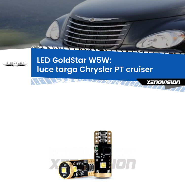 <strong>Luce Targa LED Chrysler PT cruiser</strong>  2000 - 2010: ottima luminosità a 360 gradi. Si inseriscono ovunque. Canbus, Top Quality.