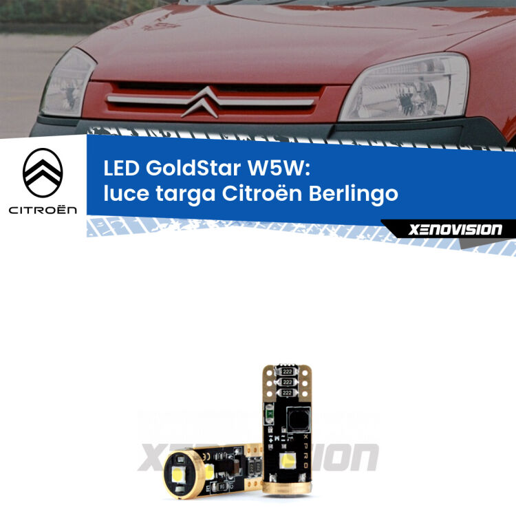 <strong>Luce Targa LED Citroën Berlingo</strong>  1996 - 2007: ottima luminosità a 360 gradi. Si inseriscono ovunque. Canbus, Top Quality.