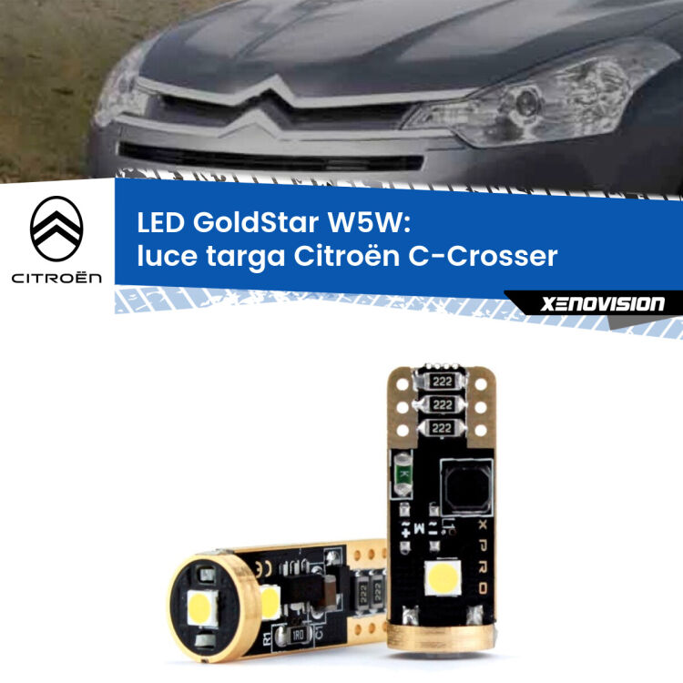 <strong>Luce Targa LED Citroën C-Crosser</strong>  2007 - 2012: ottima luminosità a 360 gradi. Si inseriscono ovunque. Canbus, Top Quality.