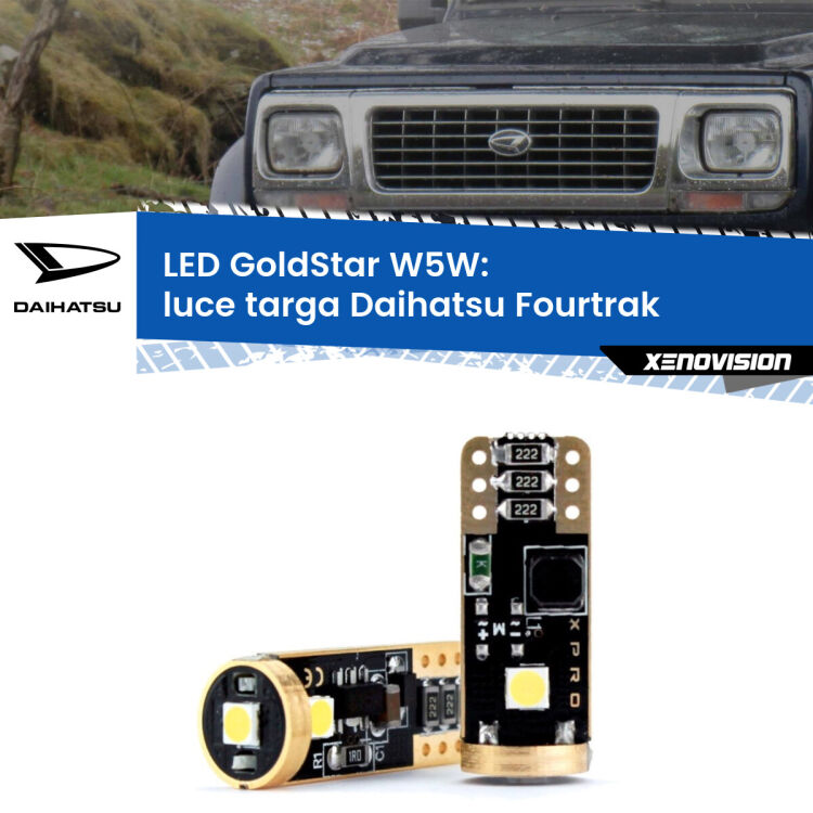 <strong>Luce Targa LED Daihatsu Fourtrak</strong>  1985 - 1998: ottima luminosità a 360 gradi. Si inseriscono ovunque. Canbus, Top Quality.