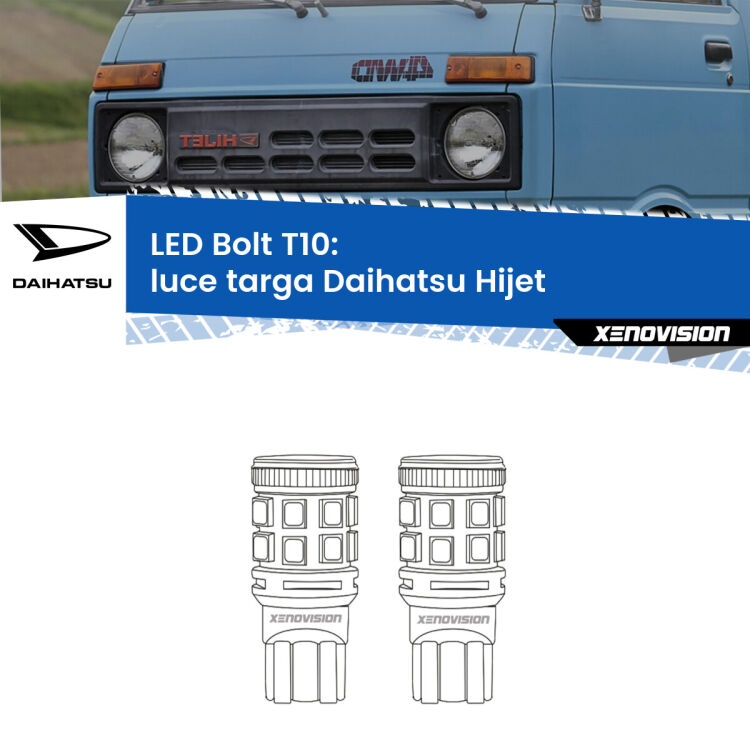 <strong>Luce Targa LED per Daihatsu Hijet</strong>  1992 - 2005. Coppia lampade <strong>T10</strong> modello Bolt canbus.