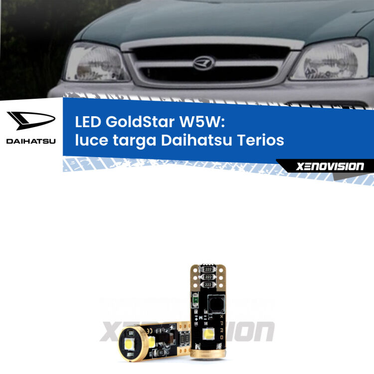 <strong>Luce Targa LED Daihatsu Terios</strong>  1997 - 2005: ottima luminosità a 360 gradi. Si inseriscono ovunque. Canbus, Top Quality.