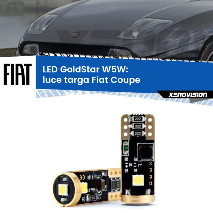 <strong>Luce Targa LED Fiat Coupe</strong>  1993 - 2000: ottima luminosità a 360 gradi. Si inseriscono ovunque. Canbus, Top Quality.