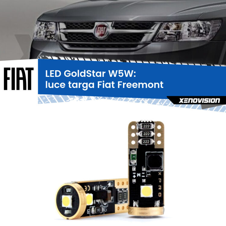 <strong>Luce Targa LED Fiat Freemont</strong>  2011 - 2016: ottima luminosità a 360 gradi. Si inseriscono ovunque. Canbus, Top Quality.