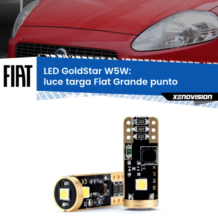 <strong>Luce Targa LED Fiat Grande punto</strong>  2005 - 2018: ottima luminosità a 360 gradi. Si inseriscono ovunque. Canbus, Top Quality.