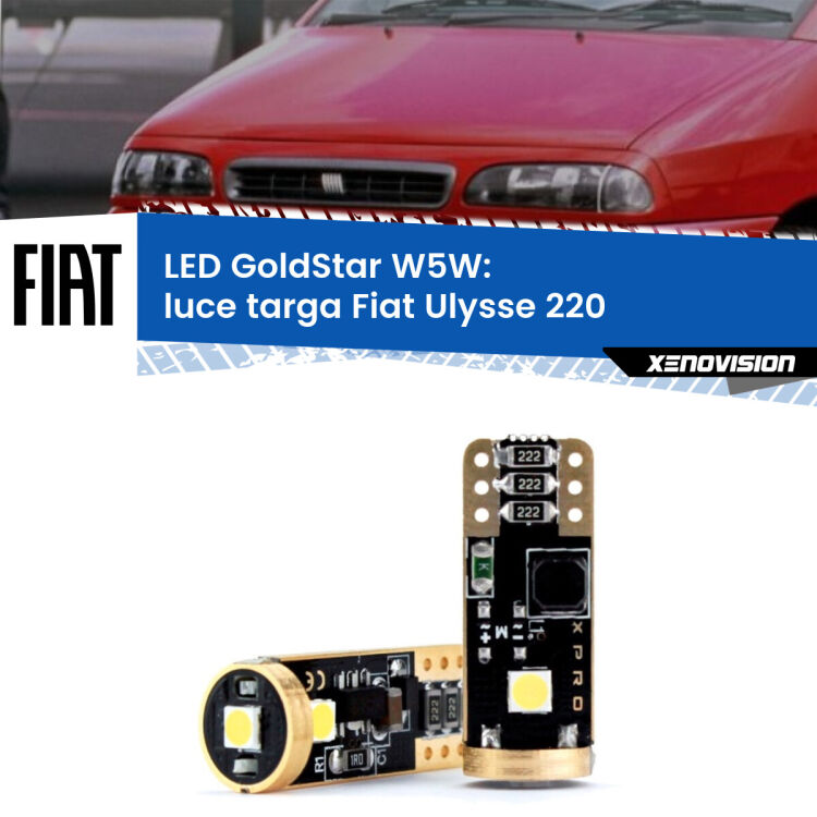 <strong>Luce Targa LED Fiat Ulysse</strong> 220 1994 - 2002: ottima luminosità a 360 gradi. Si inseriscono ovunque. Canbus, Top Quality.