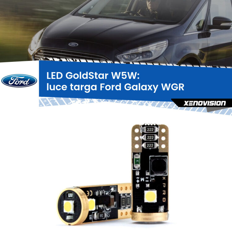 <strong>Luce Targa LED Ford Galaxy</strong> WGR 1995 - 2006: ottima luminosità a 360 gradi. Si inseriscono ovunque. Canbus, Top Quality.