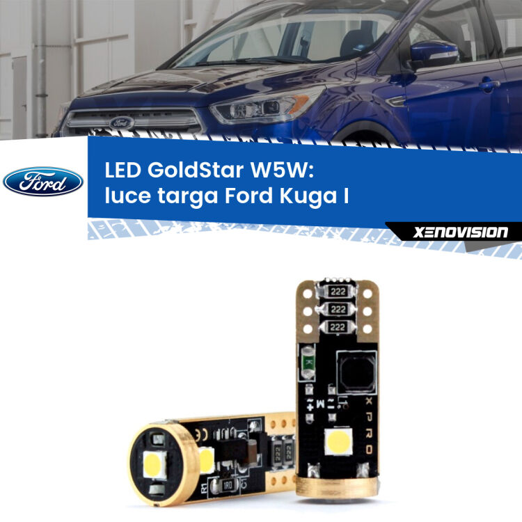 <strong>Luce Targa LED Ford Kuga I</strong>  2008 - 2012: ottima luminosità a 360 gradi. Si inseriscono ovunque. Canbus, Top Quality.