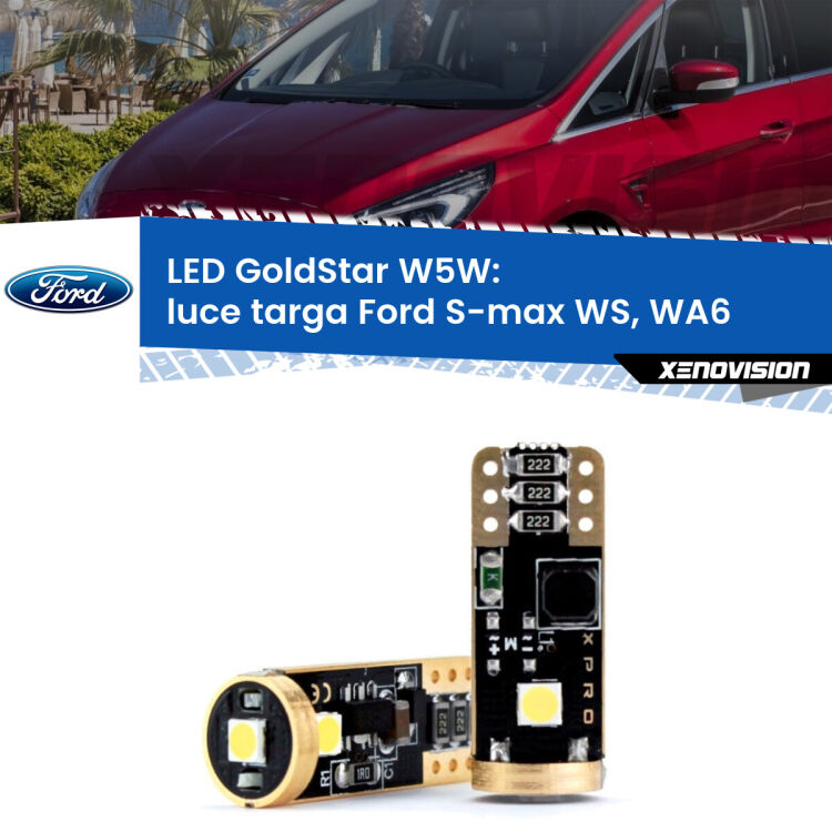 <strong>Luce Targa LED Ford S-max</strong> WS, WA6 2006 - 2014: ottima luminosità a 360 gradi. Si inseriscono ovunque. Canbus, Top Quality.