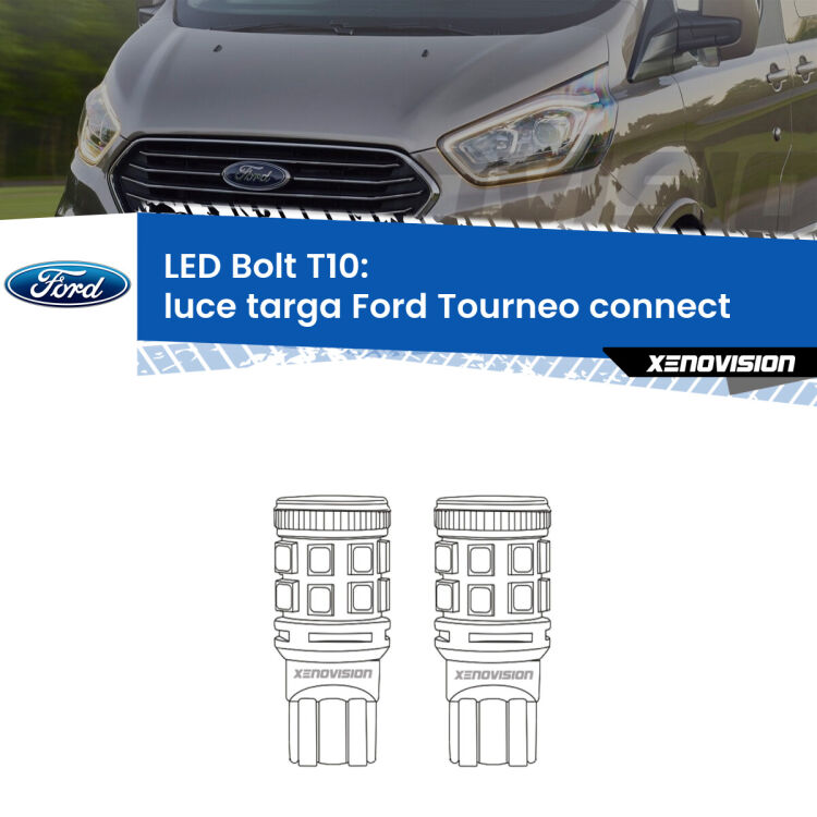 <strong>Luce Targa LED per Ford Tourneo connect</strong>  2002 - 2013. Coppia lampade <strong>T10</strong> modello Bolt canbus.