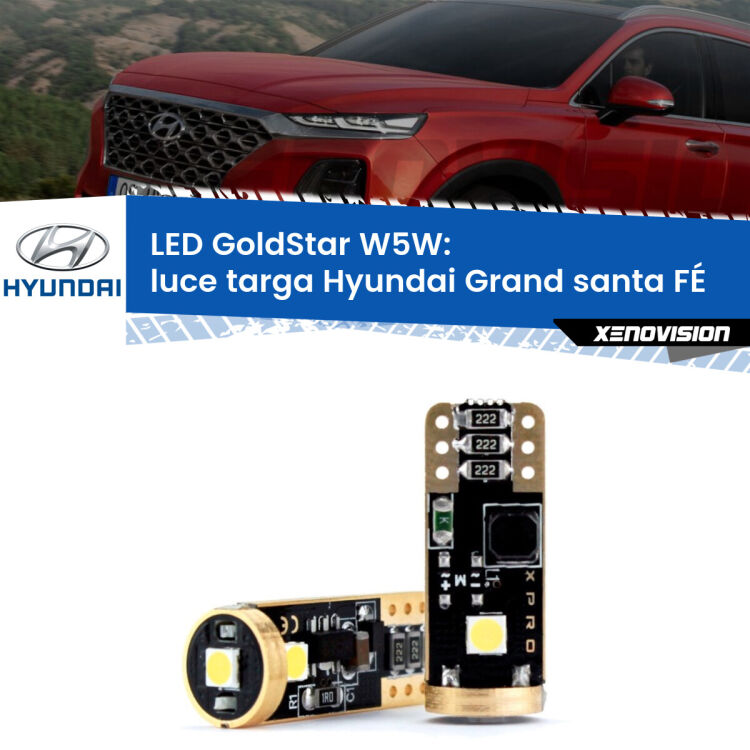 <strong>Luce Targa LED Hyundai Grand santa FÉ</strong>  2013 in poi: ottima luminosità a 360 gradi. Si inseriscono ovunque. Canbus, Top Quality.