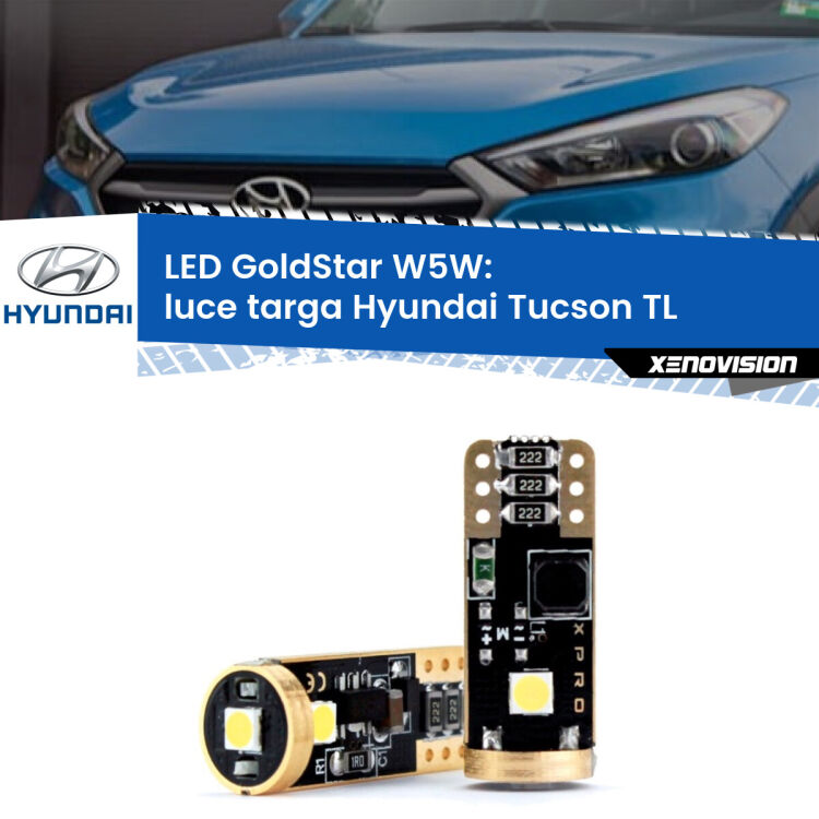 <strong>Luce Targa LED Hyundai Tucson</strong> TL 2015 - 2021: ottima luminosità a 360 gradi. Si inseriscono ovunque. Canbus, Top Quality.