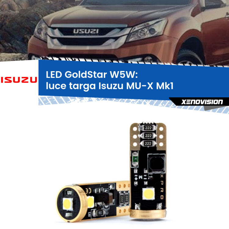 <strong>Luce Targa LED Isuzu MU-X</strong> Mk1 2013 - 2019: ottima luminosità a 360 gradi. Si inseriscono ovunque. Canbus, Top Quality.