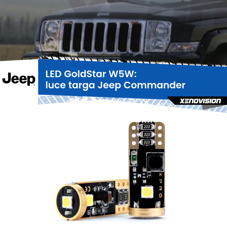 <strong>Luce Targa LED Jeep Commander</strong>  2005 - 2010: ottima luminosità a 360 gradi. Si inseriscono ovunque. Canbus, Top Quality.