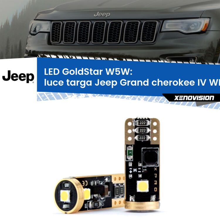 <strong>Luce Targa LED Jeep Grand cherokee IV</strong> WK2 2011 - 2020: ottima luminosità a 360 gradi. Si inseriscono ovunque. Canbus, Top Quality.