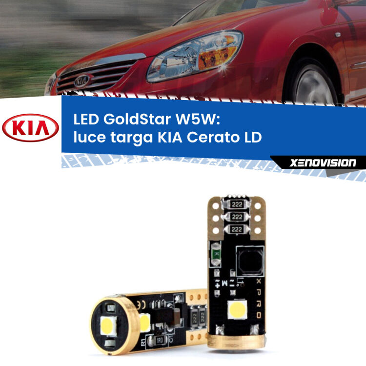 <strong>Luce Targa LED KIA Cerato</strong> LD 2003 - 2007: ottima luminosità a 360 gradi. Si inseriscono ovunque. Canbus, Top Quality.