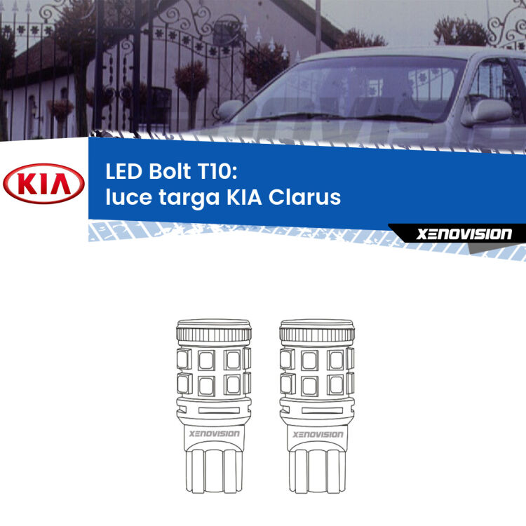 <strong>Luce Targa LED per KIA Clarus</strong>  1996 - 2001. Coppia lampade <strong>T10</strong> modello Bolt canbus.