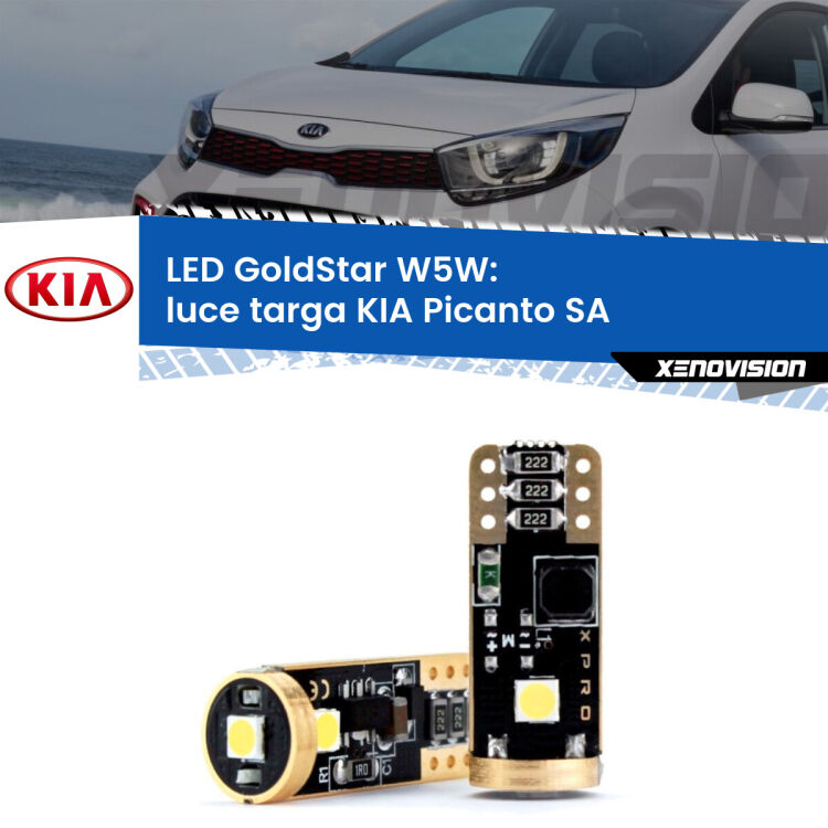 <strong>Luce Targa LED KIA Picanto</strong> SA 2003 - 2010: ottima luminosità a 360 gradi. Si inseriscono ovunque. Canbus, Top Quality.