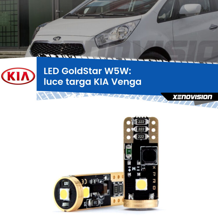 <strong>Luce Targa LED KIA Venga</strong>  2010 - 2019: ottima luminosità a 360 gradi. Si inseriscono ovunque. Canbus, Top Quality.