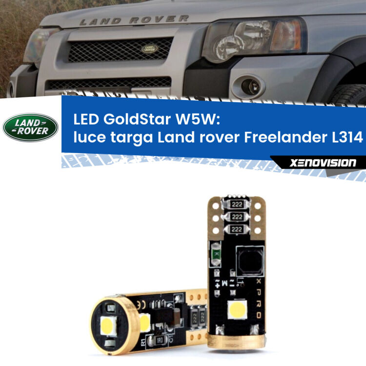 <strong>Luce Targa LED Land rover Freelander</strong> L314 1998 - 2006: ottima luminosità a 360 gradi. Si inseriscono ovunque. Canbus, Top Quality.